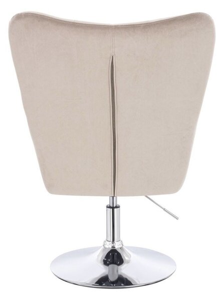 LuxuryForm DESIGN Kreslo AURORA VELUR na striebornom tanieri - latte
