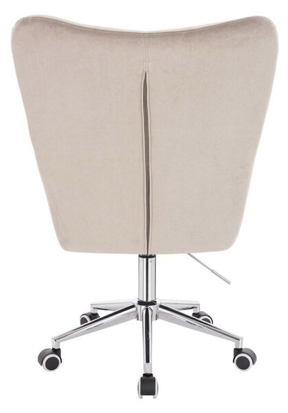 LuxuryForm DESIGN Kreslo AURORA VELUR na striebornej podstave s kolieskami - latte