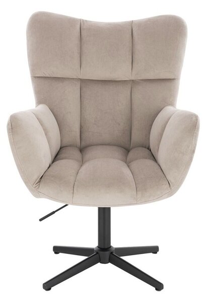LuxuryForm DESIGN Kreslo AURORA VELUR na čiernom kríži - latte