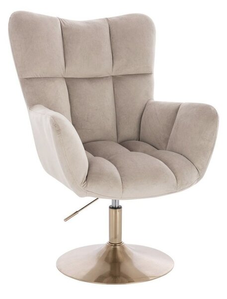 LuxuryForm DESIGN Kreslo AURORA VELUR na zlatom tanieri - latte