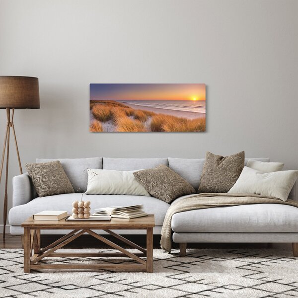Obraz - Pláž pri západe slnka (120x50 cm)