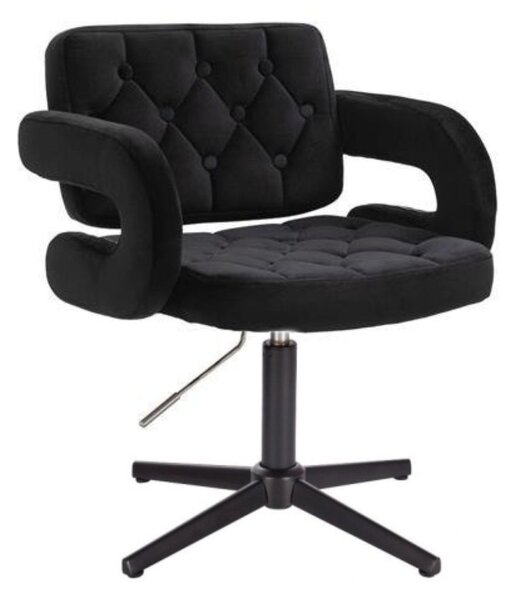 LuxuryForm DESIGN Kreslo ADRIA VELUR na čiernom kríži - čierne