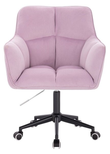 LuxuryForm DESIGN Kreslo AMALFI VELUR na čiernej podstave s kolieskami - levanduľa
