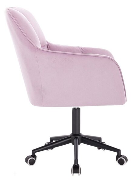 LuxuryForm DESIGN Kreslo AMALFI VELUR na čiernej podstave s kolieskami - levanduľa