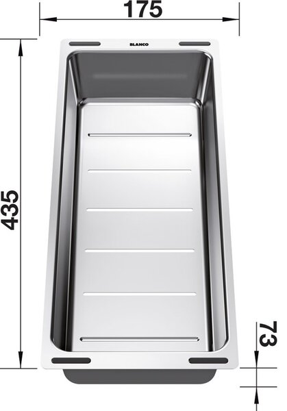 Blanco doplnky, nerezová miska k SUBLINE 435x175x74 mm, oceľová, BLA-227689