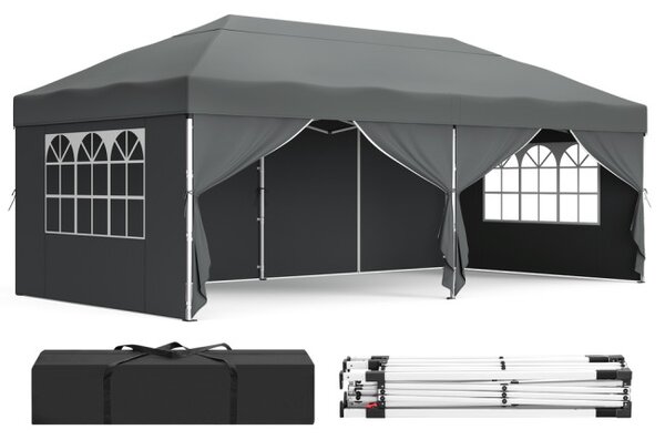 Záhradný párty stan GCT204GZ01 tmavosivý 3x6 m