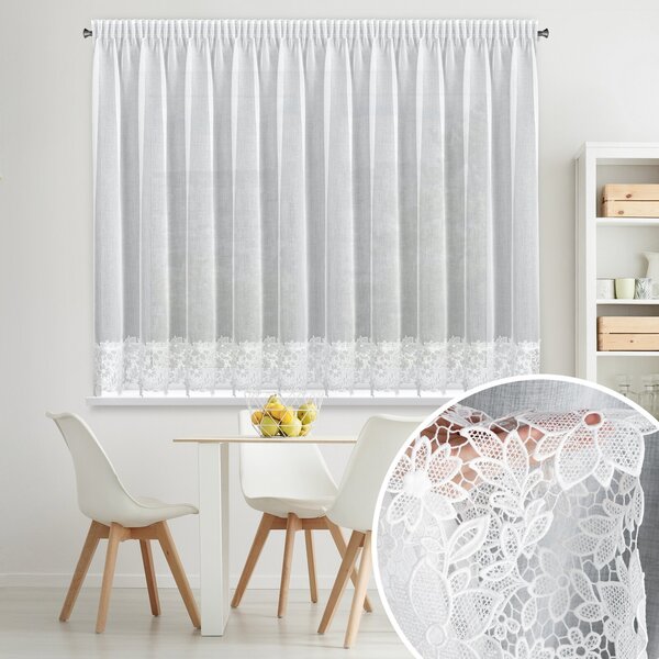 ZÁCLONA NA PÁSKE ARTEMIDA 350X155 CM BIELA