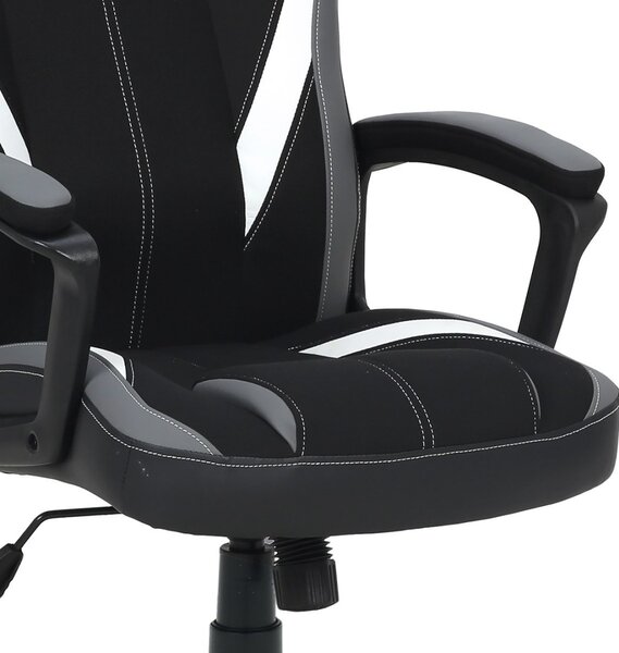 Autronic ERGONOMICKY TVAROVANÉ HERNÉ KRESLO v prevedení látky a ekokože - 66 x 114-124 x 69 cm