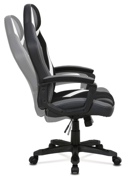 Autronic ERGONOMICKY TVAROVANÉ HERNÉ KRESLO v prevedení látky a ekokože - 66 x 114-124 x 69 cm
