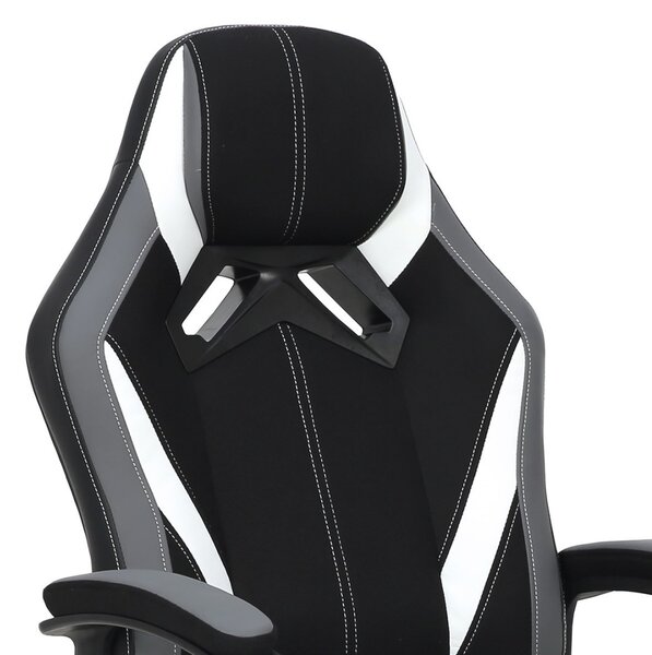 Autronic ERGONOMICKY TVAROVANÉ HERNÉ KRESLO v prevedení látky a ekokože - 66 x 114-124 x 69 cm