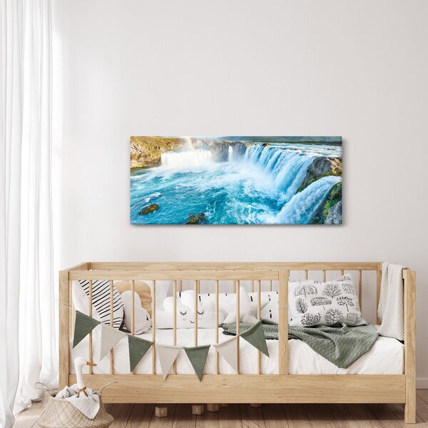Obraz - Vodopád Godafoss (120x50 cm)