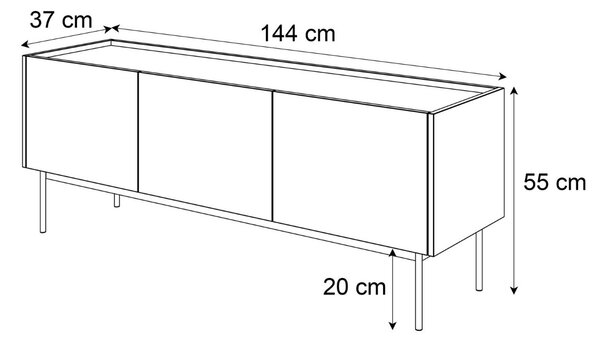 TV STOLÍK LUCCA KAŠMÍR / DUB LINEA 144 cm