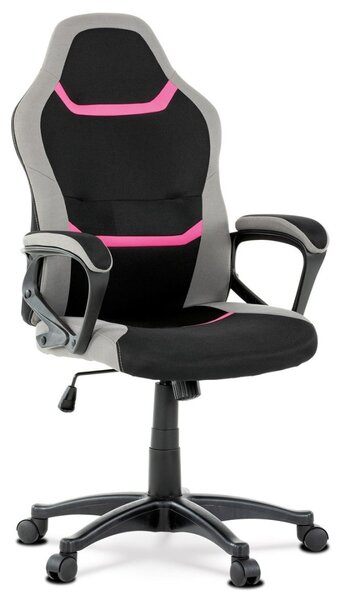 Autronic KANCELÁRSKA A HERNÁ STOLIČKA s decentným ružovým detailom - 60 x 105-115 x 60 cm