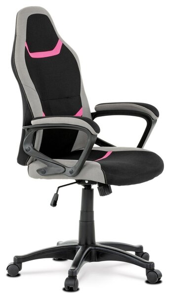 Autronic KANCELÁRSKA A HERNÁ STOLIČKA s decentným ružovým detailom - 60 x 105-115 x 60 cm
