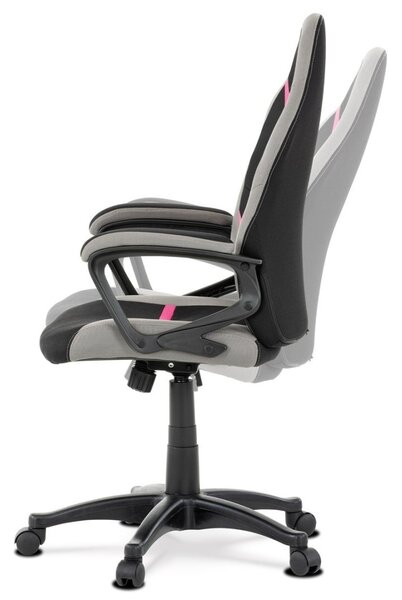 Autronic KANCELÁRSKA A HERNÁ STOLIČKA s decentným ružovým detailom - 60 x 105-115 x 60 cm
