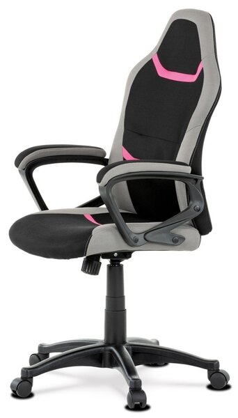 Autronic KANCELÁRSKA A HERNÁ STOLIČKA s decentným ružovým detailom - 60 x 105-115 x 60 cm