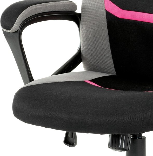 Autronic KANCELÁRSKA A HERNÁ STOLIČKA s decentným ružovým detailom - 60 x 105-115 x 60 cm