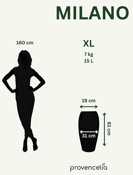 Keramický kvetináč Milano – Zelená XXL (31 x 61 cm)