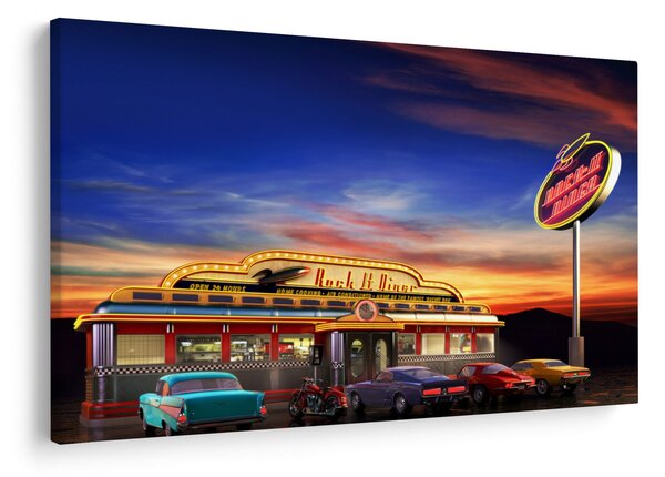 Obraz - Večerný bar (90x60 cm)