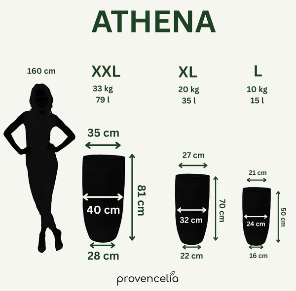 Keramický kvetináč Athena - Azúrovo Modrá L (25 x 50 cm)