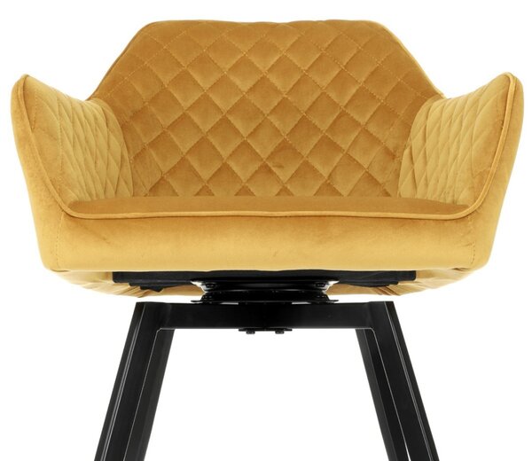 Autronic Otočná JEDÁLENSKÁ A KONFERENČNÁ STOLIČKA - žltá - 57 x 84 x 61 cm
