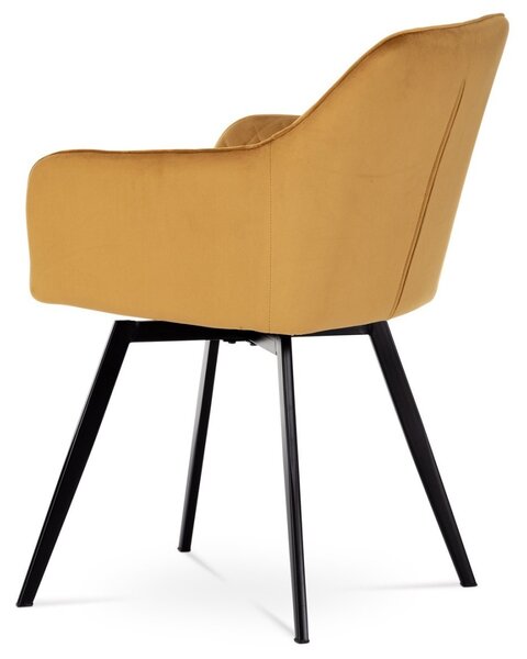 Autronic Otočná JEDÁLENSKÁ A KONFERENČNÁ STOLIČKA - žltá - 57 x 84 x 61 cm