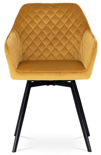 Autronic Otočná JEDÁLENSKÁ A KONFERENČNÁ STOLIČKA - žltá - 57 x 84 x 61 cm