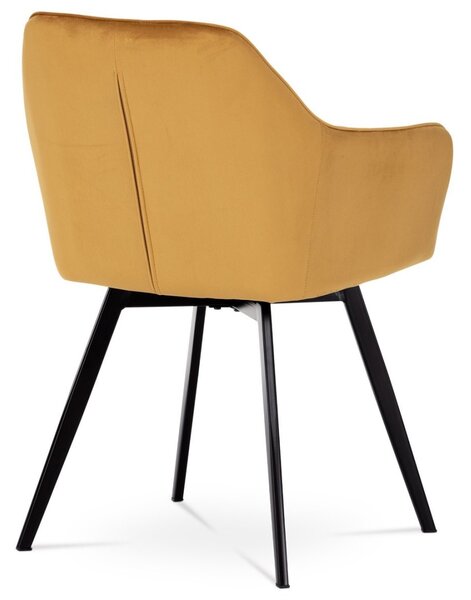 Autronic Otočná JEDÁLENSKÁ A KONFERENČNÁ STOLIČKA - žltá - 57 x 84 x 61 cm