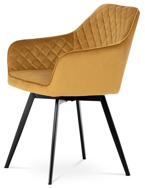 Autronic Otočná JEDÁLENSKÁ A KONFERENČNÁ STOLIČKA - žltá - 57 x 84 x 61 cm
