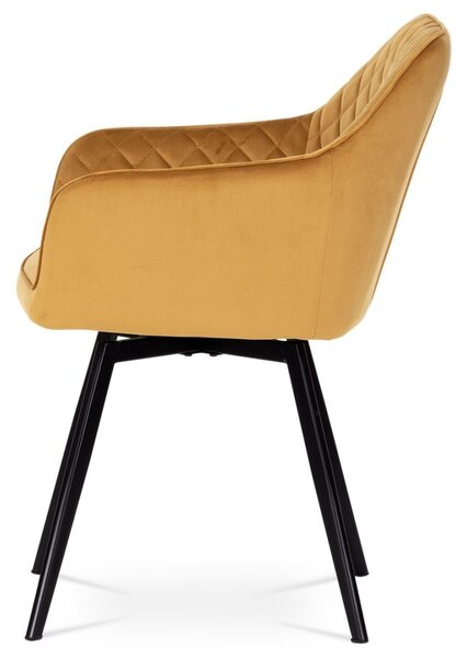 Autronic Otočná JEDÁLENSKÁ A KONFERENČNÁ STOLIČKA - žltá - 57 x 84 x 61 cm