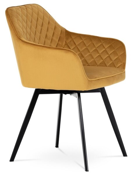 Autronic Otočná JEDÁLENSKÁ A KONFERENČNÁ STOLIČKA - žltá - 57 x 84 x 61 cm