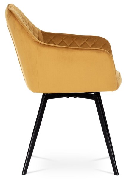 Autronic Otočná JEDÁLENSKÁ A KONFERENČNÁ STOLIČKA - žltá - 57 x 84 x 61 cm