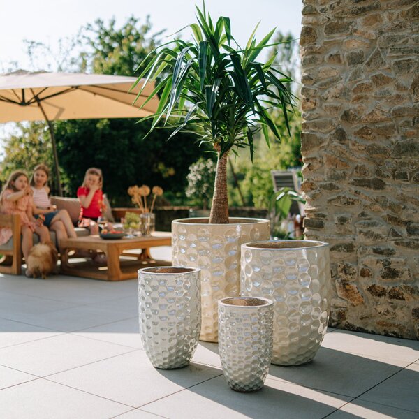 Keramický kvetináč MEROVEE - Perlový M (23 x 35 cm)