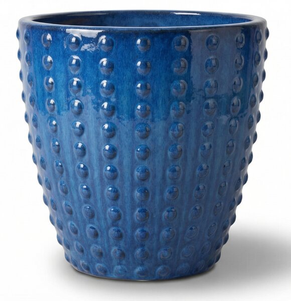 Keramický kvetináč Attila Anticky Modrá - ručne vyrábaný glazúrovaný kvetináč z keramiky S (23 x 22 cm)