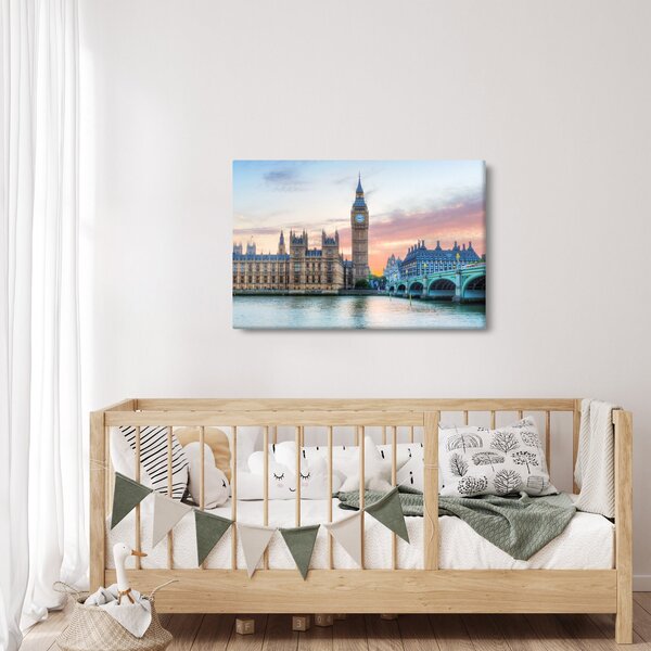 Obraz - Londýn v pastelových farbách (90x60 cm)