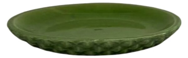 Podmiska pod kvetináč - Jablkovo Zelená so vzorom 17 cm