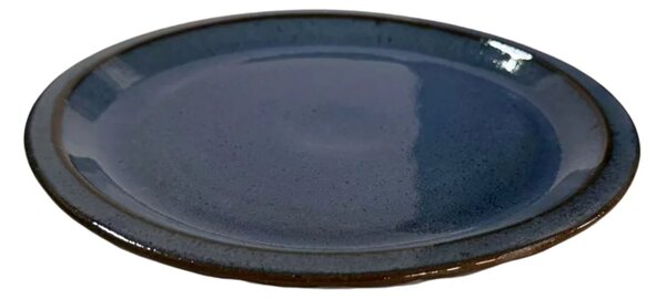 Podmiska pod kvetináč - Antická Modrá so vzorom 17 cm