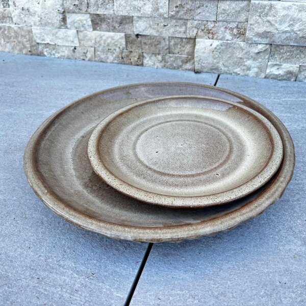 Podmiska pod kvetináč – Brúsený bronz so vzorom 17 cm