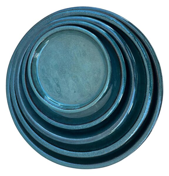 Podmiska pod kvetináč - Petrolejovo Modrá 16 cm