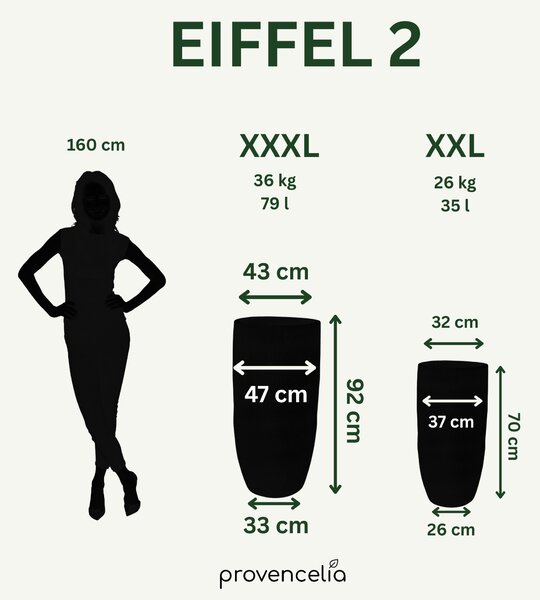 Vysoký keramický kvetináč Eiffel2 - Letná hmla – ručne vyrábaný kvetináč XXL (37 x 70 cm)