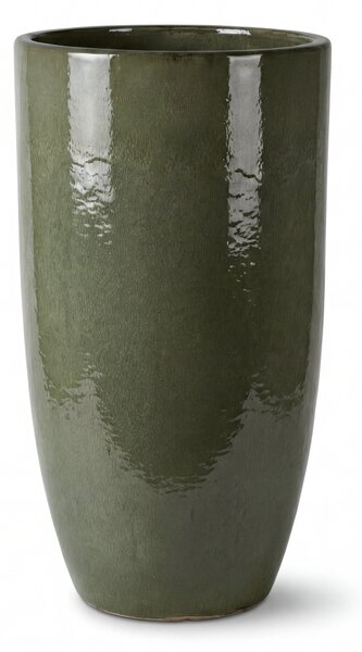 Vysoký keramický kvetináč Eiffel2 - Khaki – ručne vyrábaný kvetináč - XXL (37 x 70 cm)