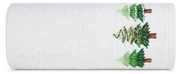 Bavlnený vianočný uterák biely s jedličkami Biela