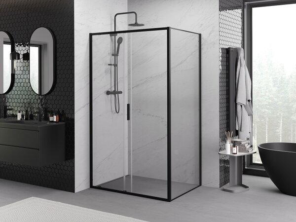 Mexen Exo-S posuvná sprchová kabína 120 x 90 cm, transparentná, čierna - 8151-120-090-70-00