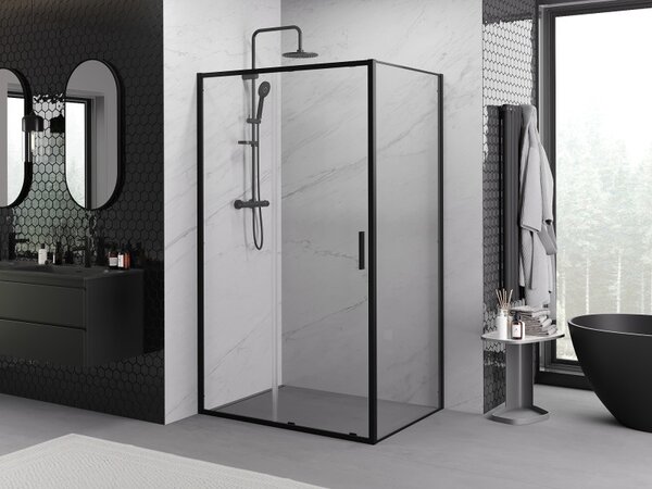 Mexen Exo-S posuvná sprchová kabína 120 x 90 cm, transparentná, čierna - 8151-120-090-70-00