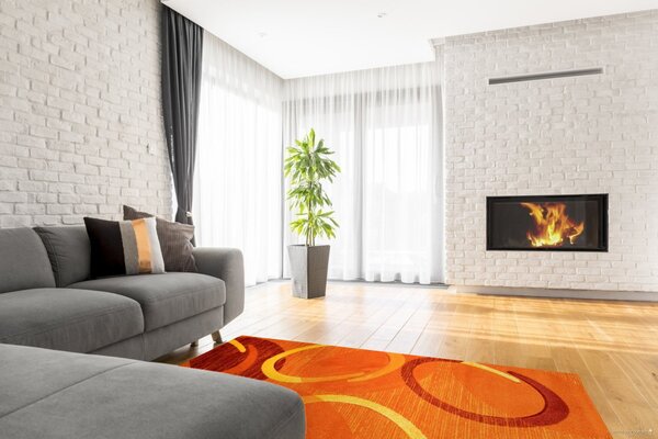 Spoltex , Kusový koberec Florida orange 9828, 120x170, oranžová, chodba / predsieň