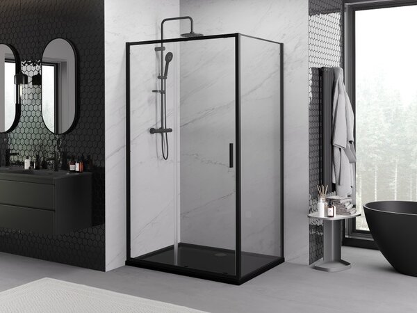 Mexen Exo-S posuvná sprchová kabína 120 x 90 cm, transparentná, čierna - 8151-120-090-70-00