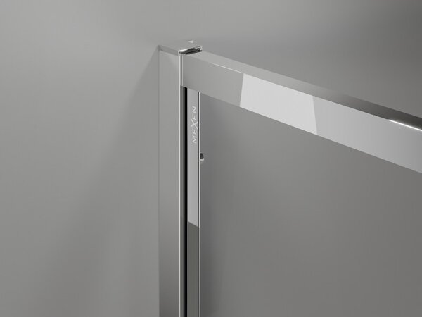Mexen Exo-S Duo štvorcový sprchovací kút so zasúvacími dverami 90 x 90 cm, transparentný, chróm - 8111-090-090-01-00