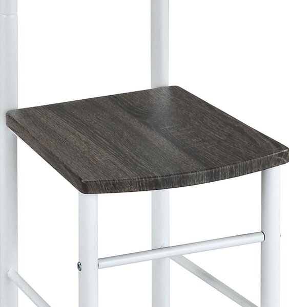 Autronic NEMÝ SLUHA - vešiak z MDF a kovu s integrovaným sedákom - 119 cm - biely