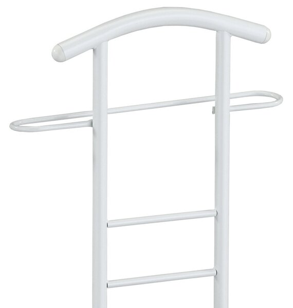 Autronic NEMÝ SLUHA - vešiak z MDF a kovu s integrovaným sedákom - 119 cm - biely