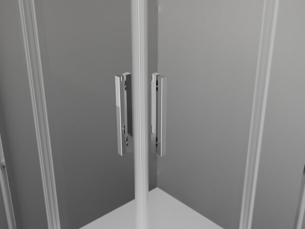Mexen Exo-S Duo štvorcový sprchovací kút so zasúvacími dverami 90 x 90 cm, transparentný, chróm - 8111-090-090-01-00